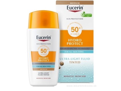 Eucerin SUN Ultra ľahký FLUID SPF 50+ stredne tmavý, na tvár, na opaľovanie 1x50 ml