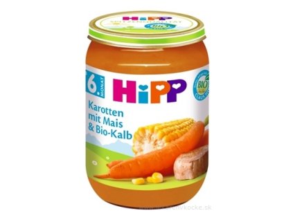 HiPP Príkrm BIO Mrkva s kukuricou a teľacím mäsom 190 g