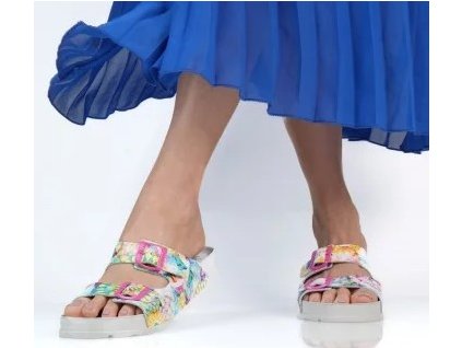 Batz Zamira Festival č.37, dámske kožené papuče – otvorené, pohodlné, farebné