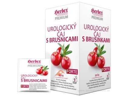 HERBEX Premium urologický čaj s brusnicami forte 20 x 1,5 g
