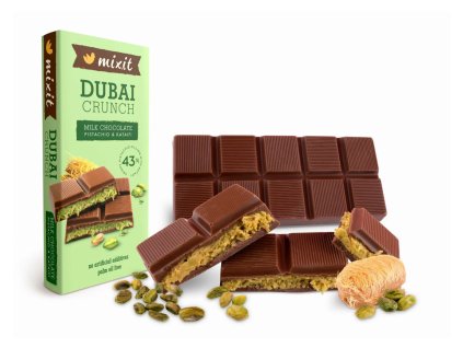 Dubajská čokoláda Mixit s pistáciovou náplňou 70g