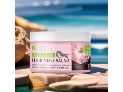 Vitalizujúca maska na vlasy VEGE SALAD s kakaom, ružou a keratínom 350 ml