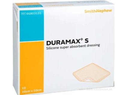 DURAMAX S silikónový superabsorpčný obväz (krytie), 10x10 cm, 10 ks