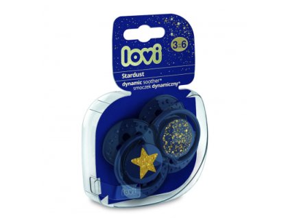 Lovi dynamický utišujúci cumlík Stardust 3-6m blue 2 ks