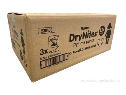 HUGGIES DryNites XL pre dievčatá (13+ r.) JUMBO plienkové nohavičky 48-60 kg, 33ks