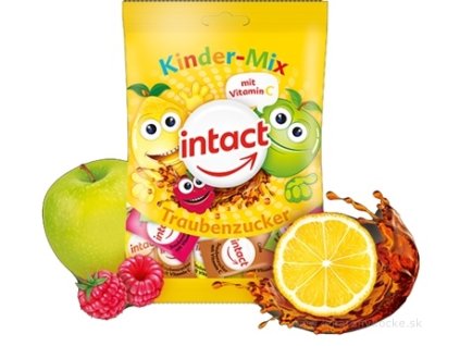 INTACT HROZNOVÝ CUKOR Kinder Mix pastilky (vrecko), s vitamínom C, 75 g