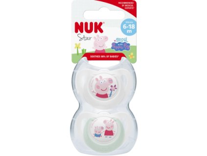 NUK cumlík STAR Peppa Pig 6-18m 2ks