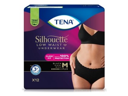 TENA Silhouette Plus Low Waist Black M  inkontinenčné nohavičky 12 ks