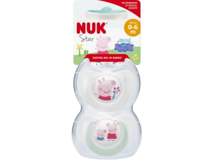 NUK cumlík STAR Peppa Pig 0-6 m 2 ks, cumlík