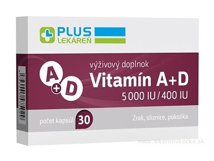 PLUS LEKÁREŇ Vitamín A+D 5000 IU/400 IU 30 ks