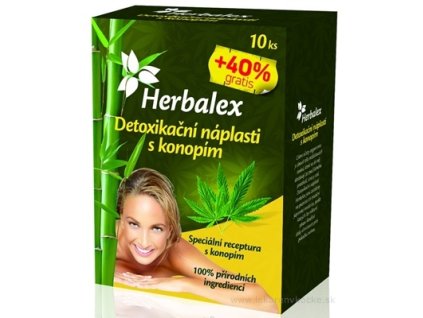 Herbalex Detoxikačné náplasti s konopou 10 ks + 40% gratis (14 ks)