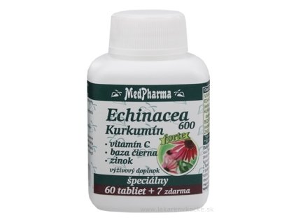 MedPharma ECHINACEA 600 Forte - Kurkumín tbl 60+7 zdarma (67 ks )