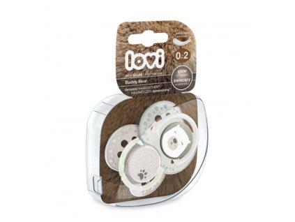 Lovi dynamický utišujúci cumlík Buddy Bear Mini 0-2m 2 ks
