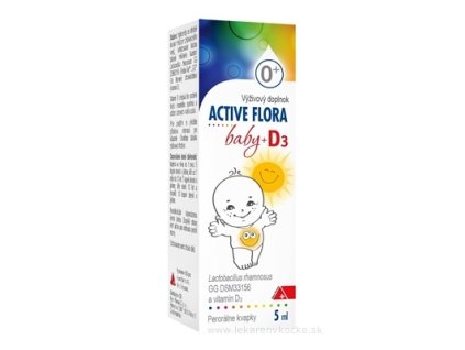 ACTIVE FLORA baby + D3 kvapky pre deti (0M+) 5 ml