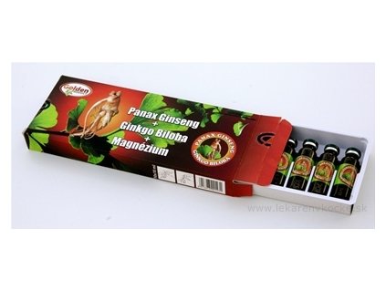 Golden - Panax Ginseng + Ginkgo Biloba + Magnézium 10 ks