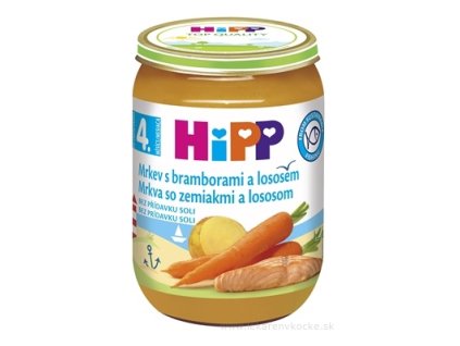 HiPP príkrm – mrkva so zemiakmi a lososom, od 4.–6. mesiaca, 190 g