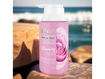 BLOOMING hydratačný telový krém anti-aging s ružovou vodou a retinolom 300 ml
