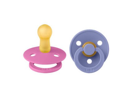 BIBS Colour cumlíky z prírodného kaučuku 2ks – veľkosť 2, BUBBLEGUM PERI