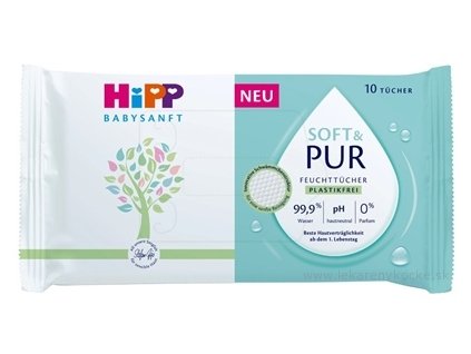 HiPP BabySANFT SOFT & PUR Čistiace vlhčené obrúsky 10 ks