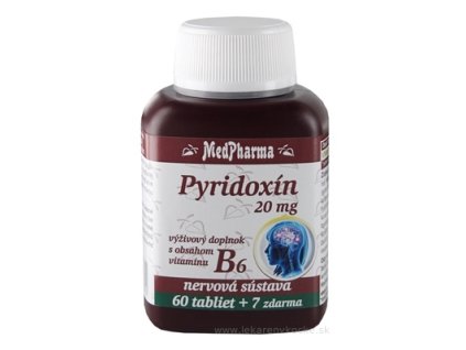 MedPharma PYRIDOXÍN 20 mg (vitamín B6) tbl 60+7 zadarmo (67 ks)