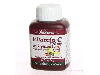 MedPharma VITAMÍN C 500MG so šípkami tbl (s postupným uvoľňovaním) 60+7 zadarmo (67 ks)