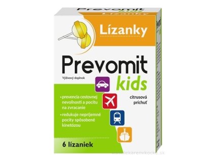 Prevomit Kids lízanky pri cestovaní citrusová príchuť 6 ks