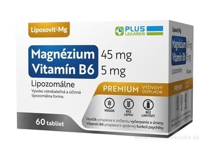 PLUS LEKÁREŇ Lipozomálne magnézium + vitamín B6 60 ks