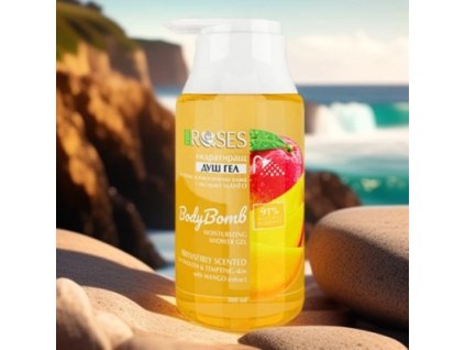 Rose - BODY BOMB hydratačný prírodný sprchový gél s extraktom z manga 300 ml