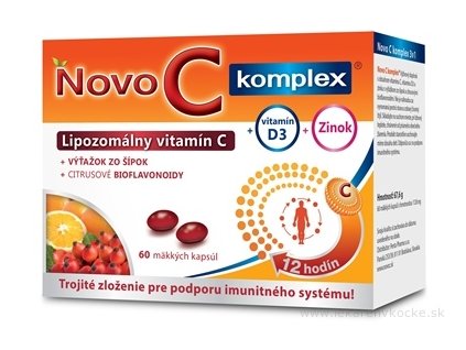 Novo C Komplex lipozomálny Vitamín C +D₃ + Zinok – 60 kapsúl – podpora imunity, kostí a energie