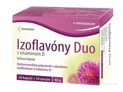 Noventis Izoflavóny Duo s vitamínom D – 50+ výživový doplnok na menopauzu (60 cps)