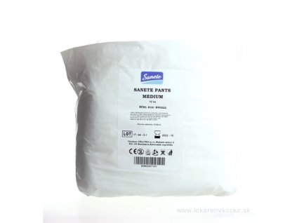 Sanete Pants - Nohavičky plienkové inkontinenčné Medium, savosť 980 ml, obvod pása 70-95 cm 10 ks