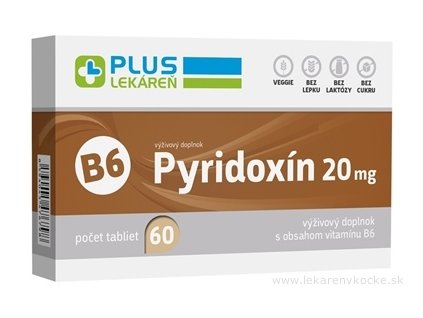 PLUS LEKÁREŇ Pyridoxín 20 mg tbl s vitamínom B6 60 ks
