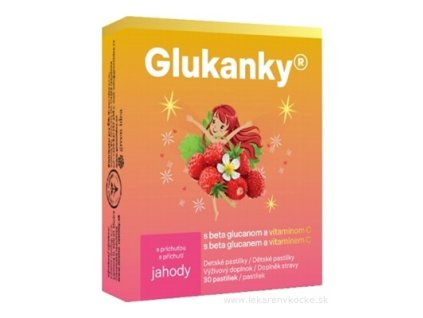 GLUKANKY pastilky, príchuť jahoda 30 ks