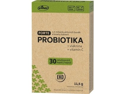 Vitar Probiotiká Forte + vláknina + vitamín C 30 kapsúl