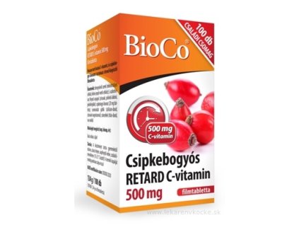 BioCo Vitamín C RETARD 500 mg s plodom šípky 100 ks