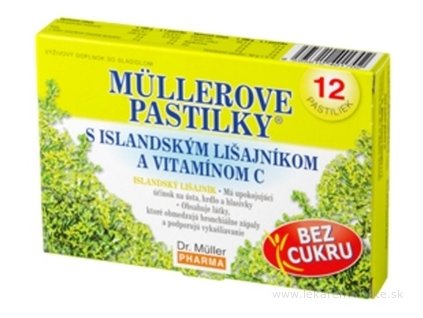 MÜLLEROVE PASTILKY S ISLAND. LIŠAJNÍKOM A VIT. C 12 ks