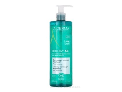 A-DERMA BIOLOGY AC Čistiaci penivý gél na pleť so sklonom k akné 400 ml