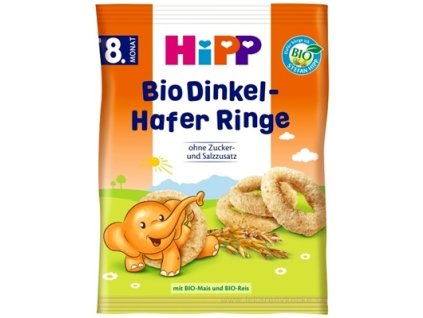 HiPP BIO špaldovo-ovsené prstienky – obilný príkrm od 7. mesiaca, 30 g