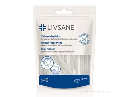 LIVSANE Zubná niť na držiaku 40 ks