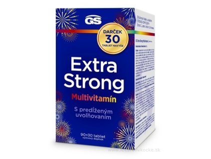 GS Extra Strong Multivitamín – komplex vitamínov a minerálov s postupným uvoľňovaním, 120 tabliet (90+30 ZADARMO)