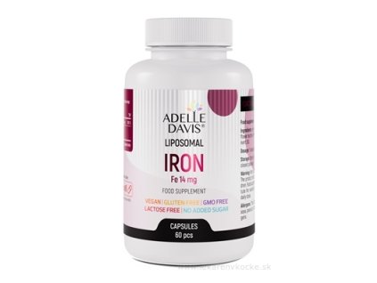 Adelle Davis Liposomal Iron 14 mg – 60 kapsúl | vysoká vstrebateľnosť, jemné na žalúdok
