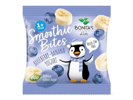 Bonitas Smoothie Bites BIO 10 g – mrazom sušené čučoriedky a banán s jogurtom