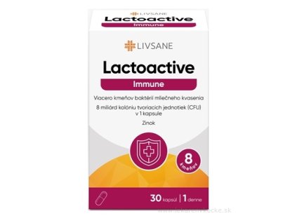 LIVSANE Lactoactive Immune Zinok probiotiká 30 cps – 8 mld probiotických kultúr + zinok na imunitu a trávenie