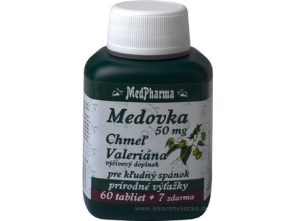 MedPharma MEDOVKA 50MG + CHMEĽ + VALERIÁNA tbl 60+7 zadarmo (67 ks)