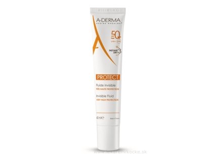 A‑Derma Protect Fluide SPF 50+ – transparentný opaľovací krém pre citlivú, aknóznu a slnečne intolerantnú pokožku 40 ml