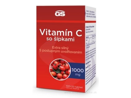 GS Vitamín C 1000 mg so šípkami tbl 100+20 (inov.2023) (120 ks)
