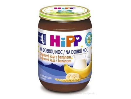 HiPP BIO KAŠA Dobrú noc Krupicová s banánom mliečna, hotová (od ukonč. 4. mesiaca) (Nová receptúra 2016) 1x190 g