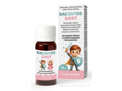 BAC‑ENTOS BABY kvapky 10 ml – žive kultúry pre deti od 3 rokov, imunita a trávenie