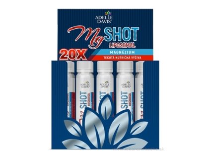 Adelle Davis MgSHOT Liposomal 375 mg – 20 ampuliek (20×25 ml) – vysoko vstrebateľný horčík pre svaly, nervy a energiu