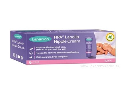 Lansinoh HPA® Lanolin krém – 40 ml, 100 % číry lanolín, hypoalergénny, na popraskané bradavky